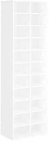 vidaXL Schuhschrank mit 22 Fächern Schuhständer Schuhablage Schuhaufbewahrung Flurregal Standregal Flur Diele Weiß 54x34x183cm Holzwerkstoff
