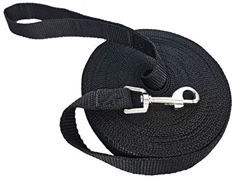 Luchai Schleppleine für Hunde, 10m/30ft Hundeleine für Recall Ausbildungsleine, Robuste Lange Seil Trainingsleine für Pet/Schwarz