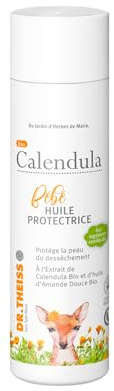 Dr Theiss - Bio Calendula Bébé, Huile Protectrice - Calendula Bio et Huile d'Amande Douce Bio - Nourrit & Protège - Pénétration Rapide - 200ml