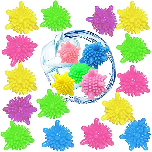 20 Teile Farbmischung Waschmaschine Ball Waschen Wiederverwendbarer Waschmaschine Reinigungs Ball Trockner Wäschekugel Waschmaschine Mini Waschball Kunststoff Trockner Bälle Reduziert Trocknungszeit
