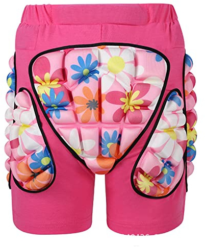 HGYJ Schutzhosen Snowboard Shorts für Kinder Herren Damen, 3D Gepolstert Protektorhose Atmungsaktive.,Pink,L