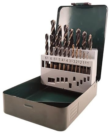 PROFFI Juego de Brocas - 1.0-10.0 mm 19 Unidades Brocas HSS Profesionales para Materiales en general – Juego de Brocas HSS con afilado en cruz – Brocas para Metal