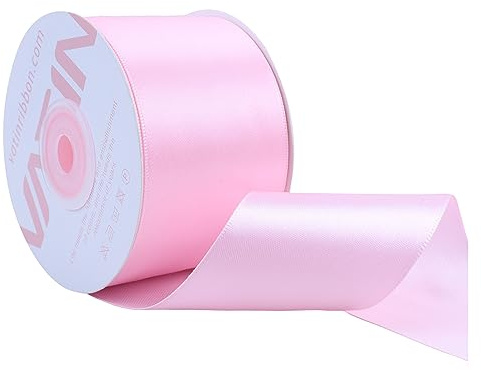 VATIN 25 Meter Satinband Rosa 50MM Einseitiges Farbband Schleifenband Band geschenkband Dekoband satinband