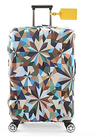 FANSU Elastisch Kofferhülle Kofferschutzhülle, Geometrie Drucken für 18 bis 32 Zoll Reisekoffer Schutzhülle mit Reißverschluss, Elasthan, Waschbar Gepäckabdeckung (XL(29-32in),Diamant)
