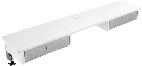 Duronic DD3 WE 120 cm skrivbordsskiva med 2 lådor | Kompatibel med alla 120 cm skrivbordsskivor | Skrivbordstillbehör | Gör det möjligt att lägga till lådor | Yta för höj- och sänkbar skärm