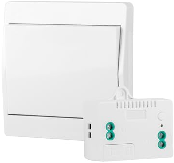 LAOYE - Interruttore radio senza batteria, con ricevitore, interruttore da parete senza batteria, senza cablaggio, con ricevitore da 10 A, interruttore della luce wireless, telecomando fino a 50 m