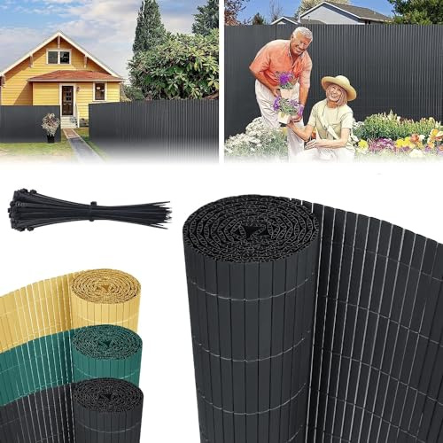 LARS360 Sichtschutzmatte 120x400cm Grau, Sichtschutzzaun Sichtschutz Windschutz PVC Zaun UV-beständig Wetterfest Ideal für Terrasse Garten Balkon