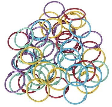 SEWACC 50pcs Buchbinder Hoops Büro Bindezubehör Für Memo Key Vernickelt Metall Buch