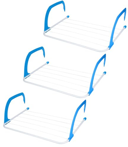 Pegs It Radiator Clothes Drying Rack | Foldable Indoor 6-Bar Airers | Over Radiator Clothes Airer with Adjustable Arms | Caravan Airer for Balconies, Windows, Doors (Pack of 3)