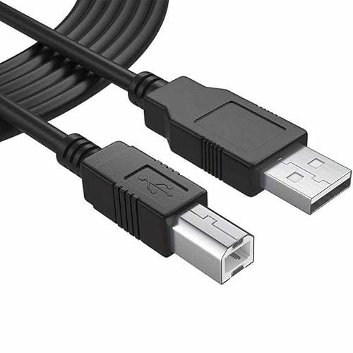 TECHZOCO Cable Impresora, Cable USB para Impresora, USB 2.0 Tipo A a Tipo B, cable de escáner, Compatible con HP, Epson, Canon, Brother, Lexmark, Disco Duro, Fotografía, Negro, 1.80 Metros