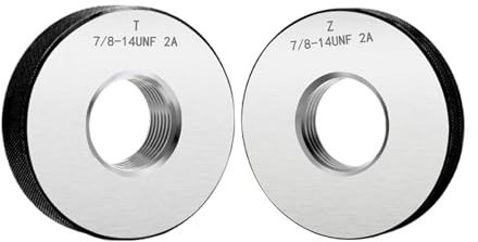 Gewindelehrring 1 SET (1 * GO + 1 * NOGO) 2A Genauigkeit Standard Metrisches Feingewinde-Ringmessgerät UNC UNF UNS 0-80 1-64 3-56 6-32 6-40 Messwerkzeug(1-64UNC-2A T Z)
