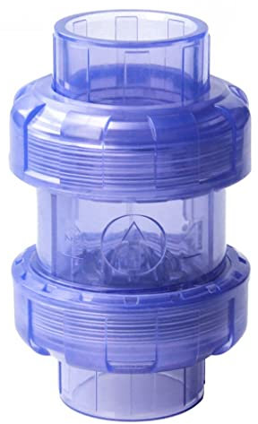 LZAQZMEQ Raccords de plomberie, Robinet à Bille en PVC Transparent, clapet Anti-Retour unidirectionnel, raccord de Tuyau UPVC for Aquarium, 1 pièces(40 mm)