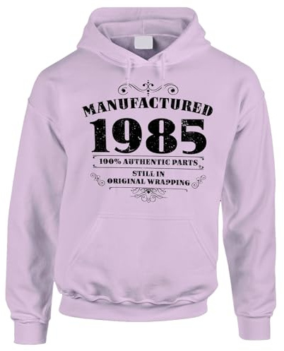 Bang Tidy Clothing 40th Birthday Gifts For Women, Born In 1985 Hoodie, Keepsake Present For Daughter Sister Best Friend Colleague, Hooded Sweatshirt For Her - MAN LILAC-XL