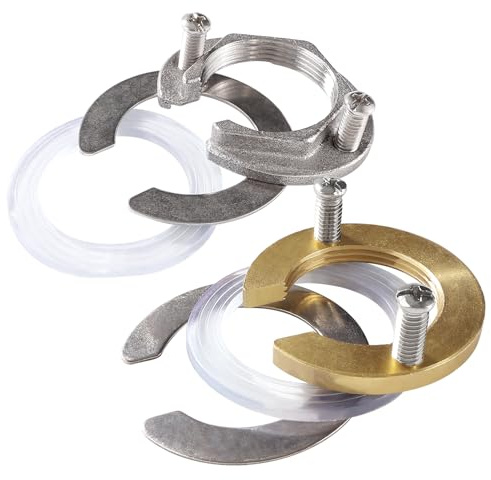 Lyeteung 2 Stücke 31mm Wasserhahn-Befestigungsmutter-Set, Wasserhahn-Befestigungsteil, für Küche, Bad, Haushalt Heiß- und Kalt Wasserhahns, Messing und Edelstahl