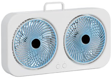 Générique Ventilatore da scrivania | Ventilatore a doppio flusso d'aria rinfrescante, ventilatore USB potente ricaricabile agganciabile per interni esterni, camera da , campeggio, tenda e viaggi