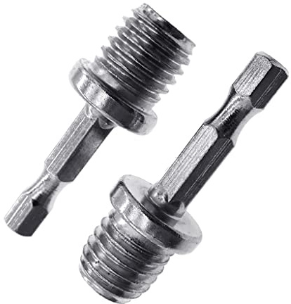 2 Pcs 1/4 Connecting Rod Adapter M14 Drill Chuck Replacement Parts Polishing Disc Stainless Steel Drilling Accessory