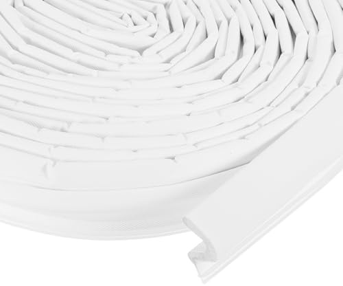 sourcing map Weather Stripping Door Seal, 20 ft Foam Kerf Weather Strips V-Shape Soundproofing Exterior Door Frame Seal Strip for Large Gap (White Cover/White Foam)
