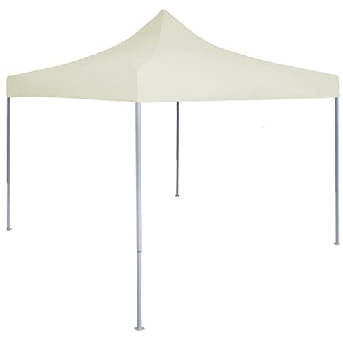 HaoChrymec Faltzelt Partyzelt Pop-Up mit 600D Oxford-Dach, UV- und Wasserbeständig, Pulverbeschichteter Stahlrahmen, Ideal für Garten, Camping und Festivals, Creme, 2 x 2 x 3.15 m
