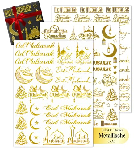 Oizemori Ramadan Kalender 2026, Rub On Sticker, Sticker Sprüche, festliche Deko, Kalender für Kinder, ramazan dekor, hochwertige Dekoration, geeignet als Geschenke und Decorations für Zuhause