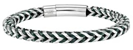 Breil Jewellery TJ4128 SHACKLE collection, Men's Bracelets in Steel and Nylon Colour Silver, Black, Size 18 with No Stones