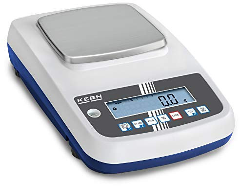 KERN Hochwertige Präzisionswaage mit Interner Justierautomatik, Optional mit Eichung, 6000g Wägebereich, 0.1g Ablesbarkeit, 215mm x 340mm x 105mm