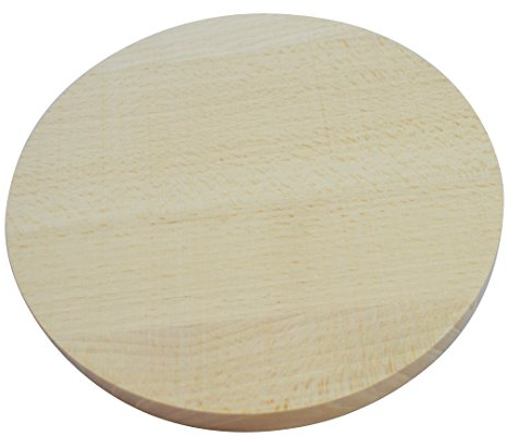 Schneidebrett aus Holz, rund, 20 cm Durchmesser, für Küche, Massivholz