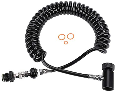 Alomejor Paintball Adapter Hose with Remote Coil Line and Quick Disconnect Release Adapter for HPA CO2