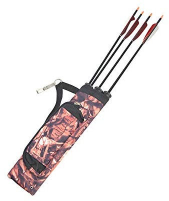 SHARRAW 3-Tubes Hip Arrow Quiver Waist Hanged Arrow Holder Camouflage Archery Carry Bag with Pockets Adjustable Belt (Camouflage)
