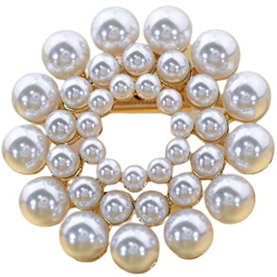 Baoblaze Damen Perlen Schalclips Tuchclip Tuchhalter Tuchspange Tuchbrosche für Schal und Tuch