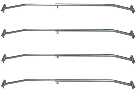 TRUTZHOLM 4X Anhänger Flachplanenbügel 130-210 cm verstellbar mit Flügelschraube Planenstütze Alu-Bügel für Anhängerplane Flachplanenstütze