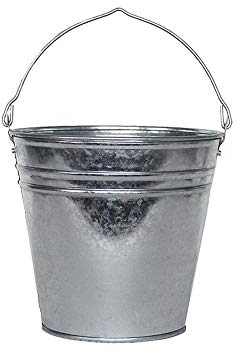 Rivanto® Zink Eimer Größe M, Ø25 cm x Höhe 26 cm, Wasser Eimer für Garten, Kompost Eimer, Wasch Eimer, Pflanzeimer, Blumentopf