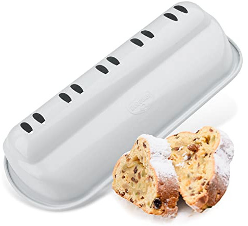 Dr. Oetker Christstollen Backform – Stollenbackform White Christmas Baking – Stollenform mit Antihaftbeschichtung und winterlichem Design – ca. 31 x 15 x 7 cm & 1550 ml