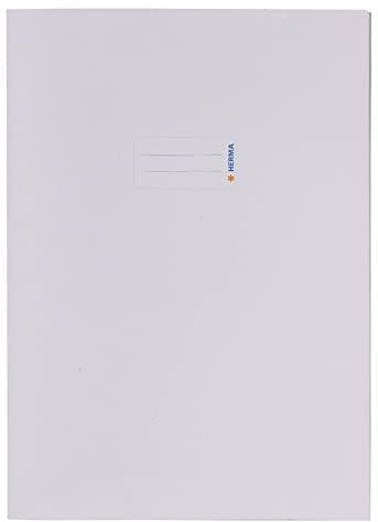 HERMA 7044 Heftumschläge A4 Papier Weiß, 10 Stück, Hefthüllen mit Beschriftungsfeld aus kräftigem Recycling Altpapier & satten Farben, Heftschoner Set für Schulhefte, farbig