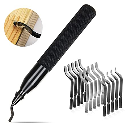 SHANQIAN Entgrater Werkzeug Universal mit Aluminiumgriff, Handentgrater 15 Stück Ersatzklinge, 360 ° Rotierender Klinge Schneidwerkzeug für 3D Drucker, Kunststoff, Aluminium und Edelstahl