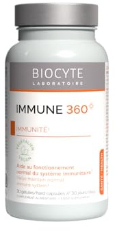 BIOCYTE Immune 360 - Système Immunitaire & Défenses Naturelle - Vitamines C, D, Zinc, Echinacée, Ail Noir, Propolis, L-lysine - Complément alimentaire 30 gélules - Végétarien, Fabriqué en France