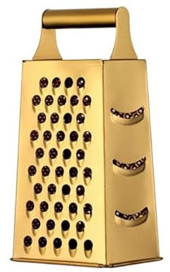 Professional Box Grater Stainless Steel with 4 Sides Best for Parmesan Cheese Vegetables Ginger XL Size (Rose Gold)