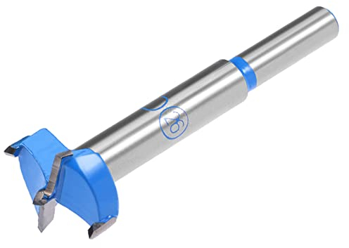 QUARKZMAN 26mm Forstner Trapano Punte x 1 Pezzo Tungsteno Carburo Legno Foro Sega Trivella Apri per Mobili Plastica Porta Cerniera, [Blu, Grigio]