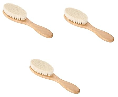 Beavorty 3stücke Dichte Wollbürste Mit Gebogenem Holzgriff Bartpflege Duschbürste Für Zuhause Und Friseursalons Zur Reinigung Und Pflege Von Bart Und Haaren