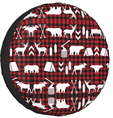 Cow Deer Tree Christmas Printed Tire And Wheel Protector, Universal Wheelhouse Suitable For Many Vehicles