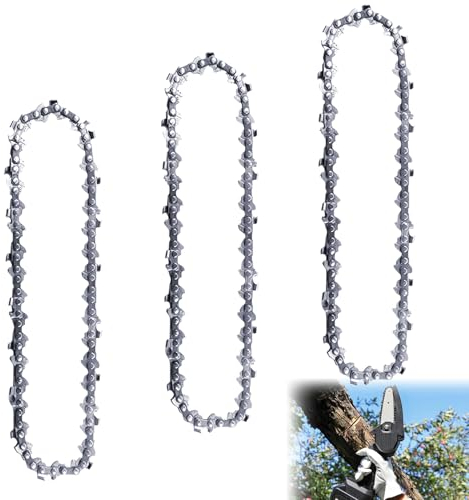 3 catene per motosega da 20 cm, 3/8, 1,1 mm, 33 TG, compatibile con Einhell ForteXXA 18/20 TH & GC-LC 18/20 Li T, catena a basso contributo compatibile con Worx WG349E.9