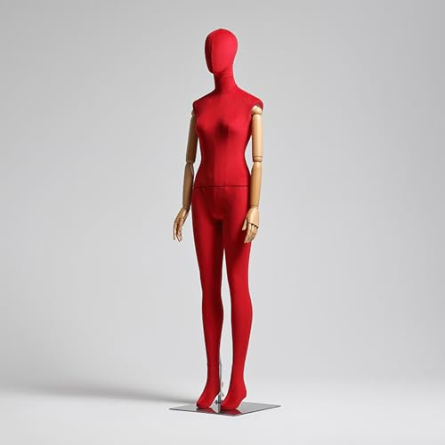 Rozhuhro Weiblich Schaufensterpuppe, Deko Mannequin, Schaufensterpuppe Torso weiblich, Zerlegbare Puppe, Schneiderpuppe ,Rot