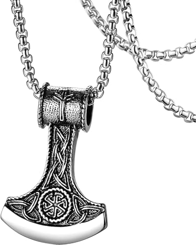 Norse Viking collar punk para hombres mujeres cráneo/ancla/martillo de Thor/brújula Norse/cuervo/hacha lobo/amuleto Norse/serpiente Vikingo cabeza de lanza colgante collar 55+5cm