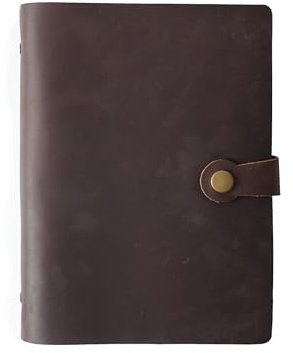 KISSKI·H Olvido Personalisiertes A7-Leder-Tagebuch für Herren, nachfüllbar, 6-Ringbuch, Reisetagebuch, Tagebuch, Schreibplaner, gravierte Geschenke für Frauen, personalisierbar, Dunkelbraun