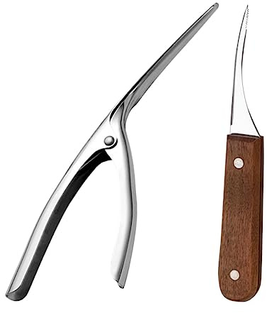 PRETYZOOM Sbucciatore per Gamberetti in Acciaio Resistente da Pratica Pulizia di Gamberetti e Rimuove Intestine Antiruggine