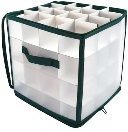 Fukamou Weihnachts-Aufbewahrungsbox,Kugel-Aufbewahrungsbox, Zip-Beutel-Box-Behälter für Weihnachtskugeln, Tragbarer Aufbewahrungsbehälter für Weihnachtsschmuck mit Reißverschluss für Geschenkpapier