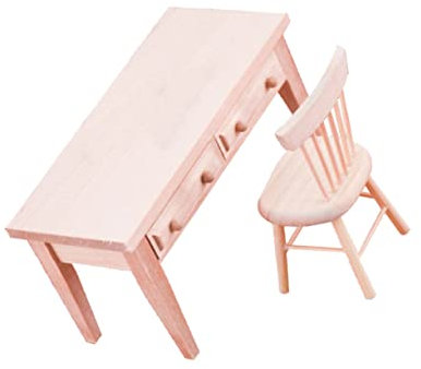 UPKOCH 1satz Miniature Wooden Desk and Chair Model Für Puppenhaus Maßstab Realistische Dekoration Zubehör Für -projekte Und Miniaturwelten