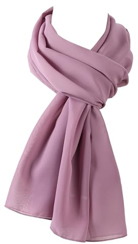 World of Shawls chiffong halsdukar wraps för bröllopsfest speciella tillfällen kvinnor vanlig hals halsduk mjuk huvudbonad flickor huvudduk genomskinlig sjal 45 x 160 cm, lavendel, 90 x 190 Cms