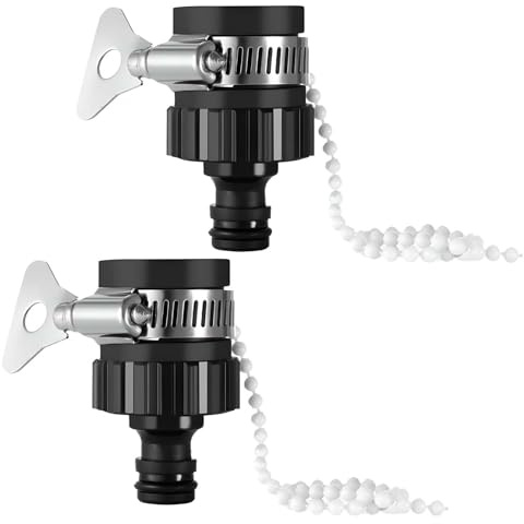 16 mm universell krankontakt, 2 st trädgårdsslangsrör adapter gummi rostfritt stål slangadapter justerbar rostfritt stål krage med rostfritt stål monteringsklämma för 15 mm-20 mm diameter kran