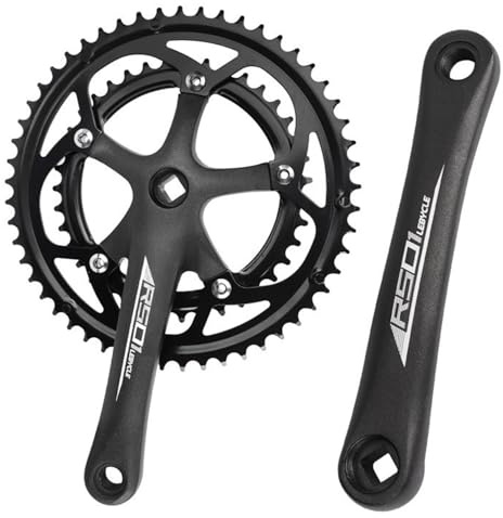 Fahrrad-Vierkant-Kurbelgarnitur, 170 Mm, Aluminiumlegierung, 53–39 Zähne, Doppelkettenblatt, Cran, Fahrrad Kurbel, Rennrad-Kurbelarm-Set Für 7–11 Gänge