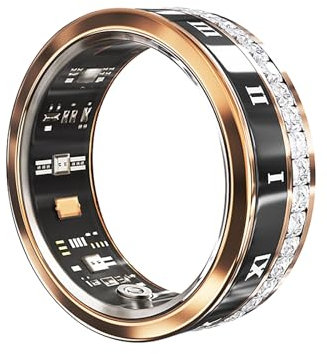 Smart Ring Health Tracker Ring Health Tracking Smart Ring mit Ladefach Kein App-abonnement Erforderlich(Gold,9#)